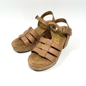 Hush Puppies Tan Cork Poppy Platform Sandals